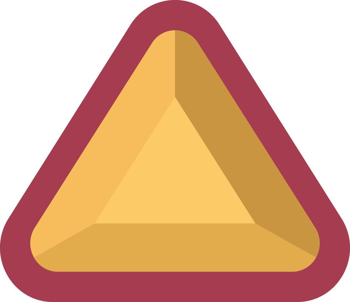 A yellow triangle with a red border vector