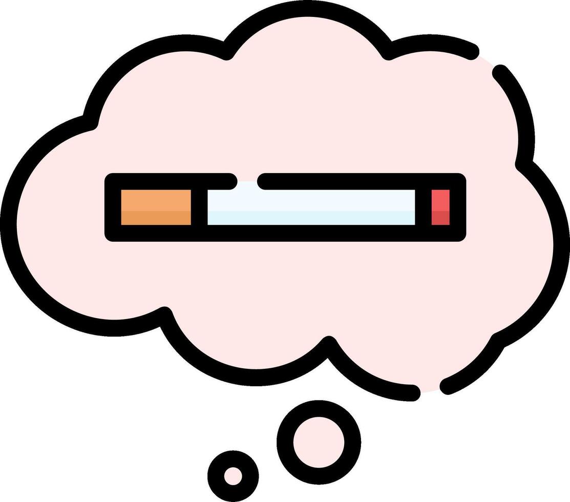 A cigarette in a thought bubble with a thought bubble vector