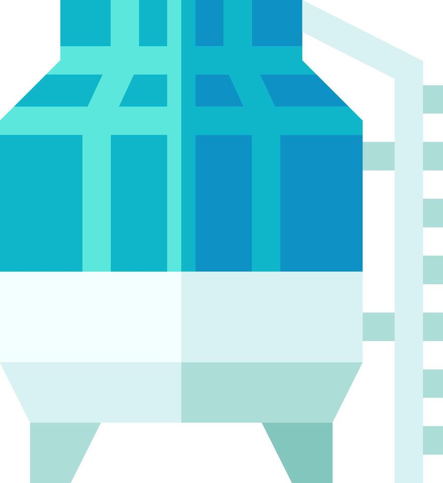 A blue and white container with a ladder on top vector