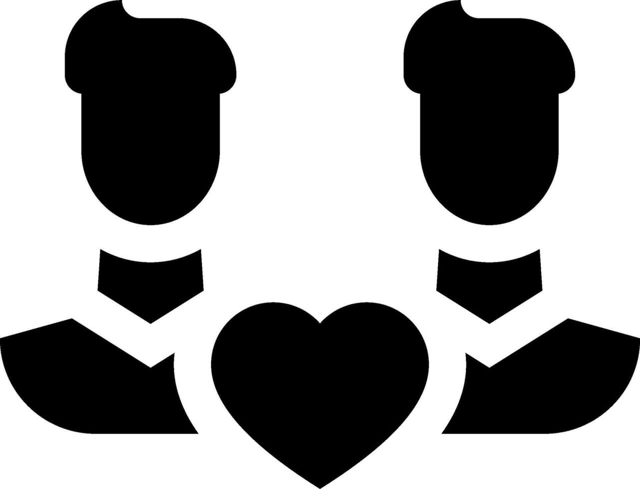 Two men holding a heart icon vector