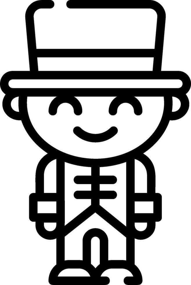 A cartoon character wearing a top hat and suit vector