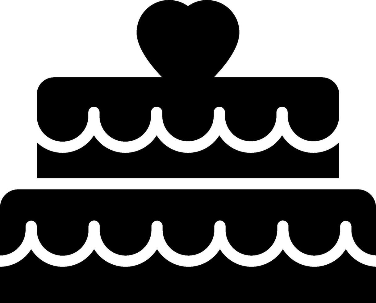 A black and white cake with a heart on top vector