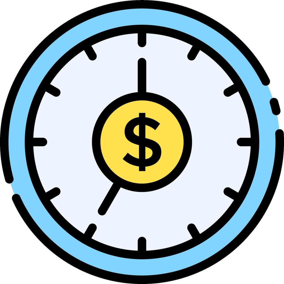 A clock with a dollar sign on it vector