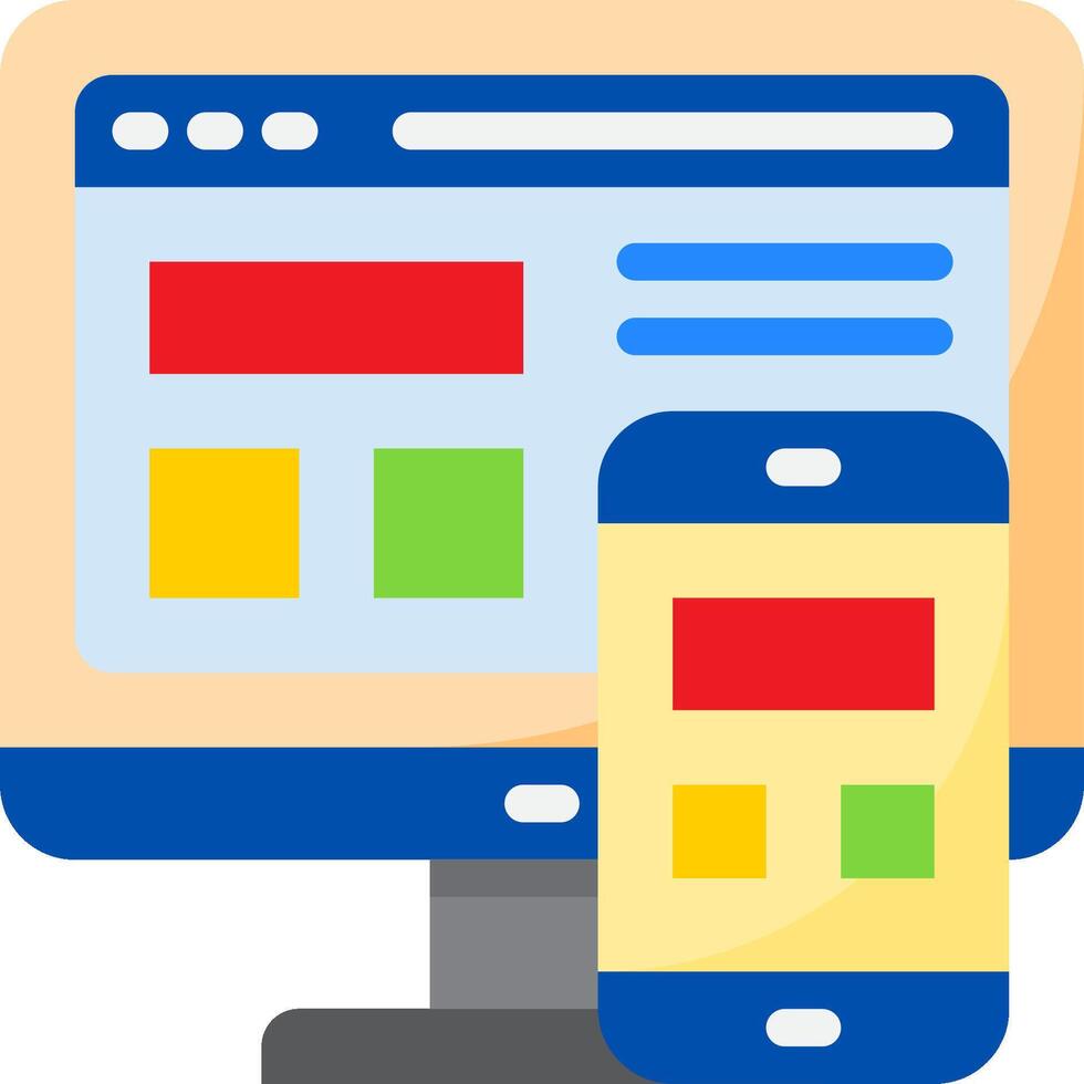 Mobile responsive website design vector