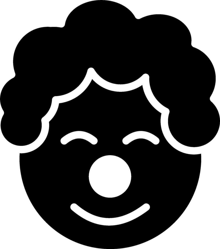 A black and white image of a clown face vector
