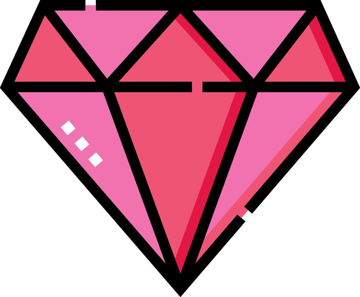 A pink diamond with a white background vector