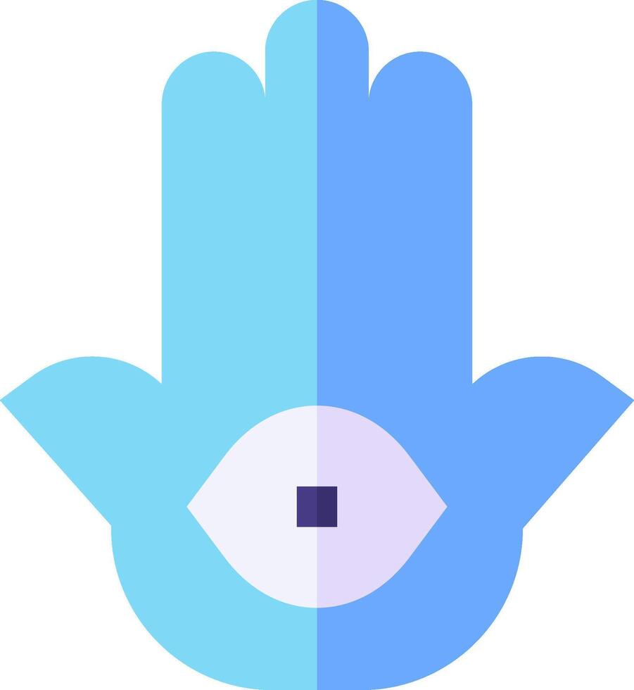 A blue hamsa hand with an eye in the middle vector