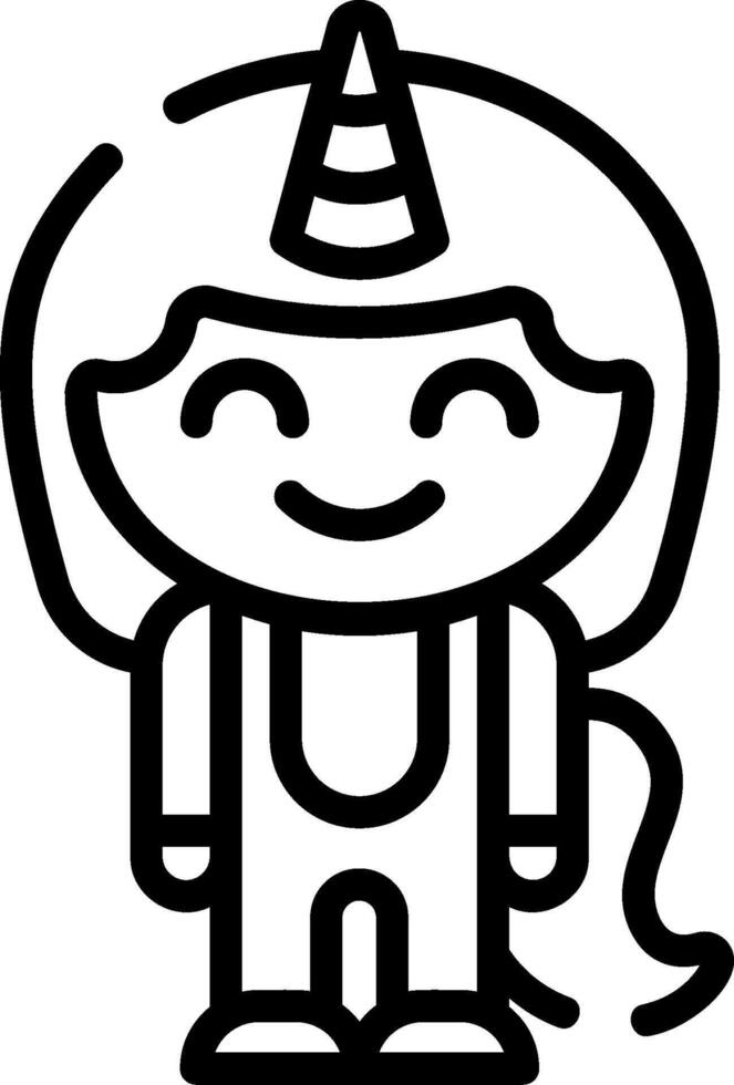 A cartoon unicorn with a hat and a horn vector