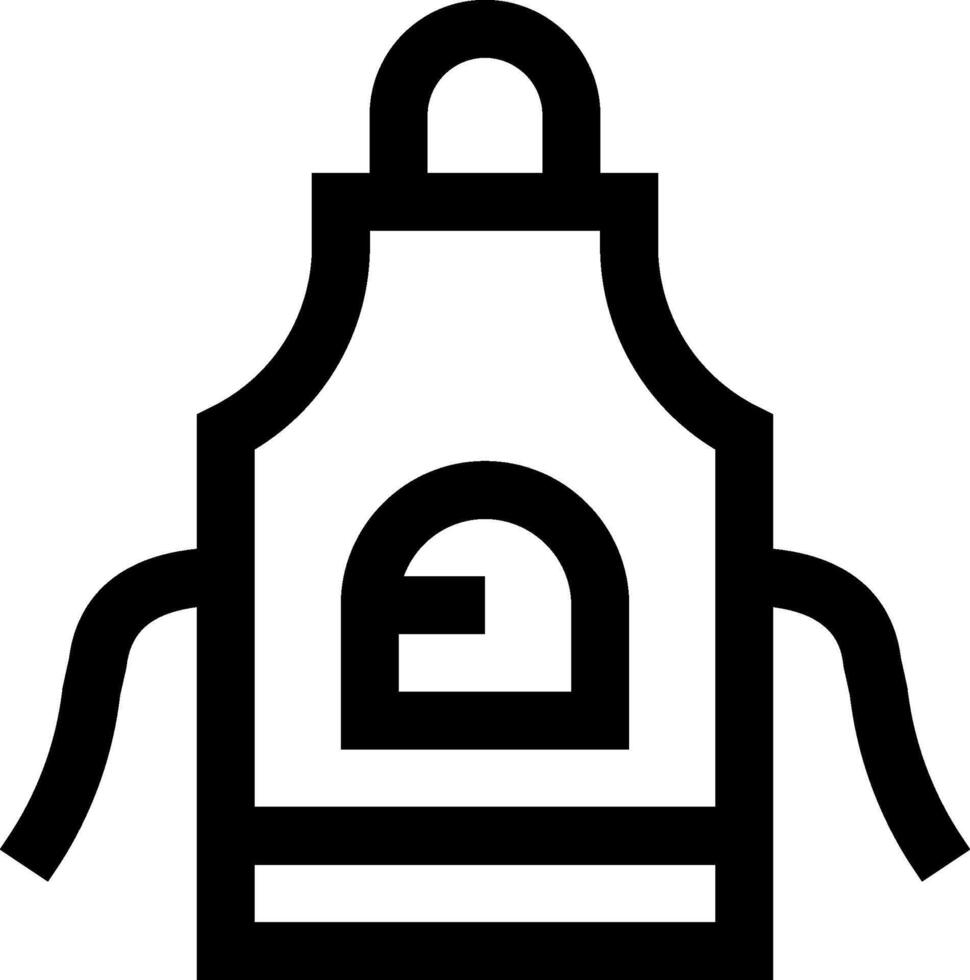 A black and white apron icon vector