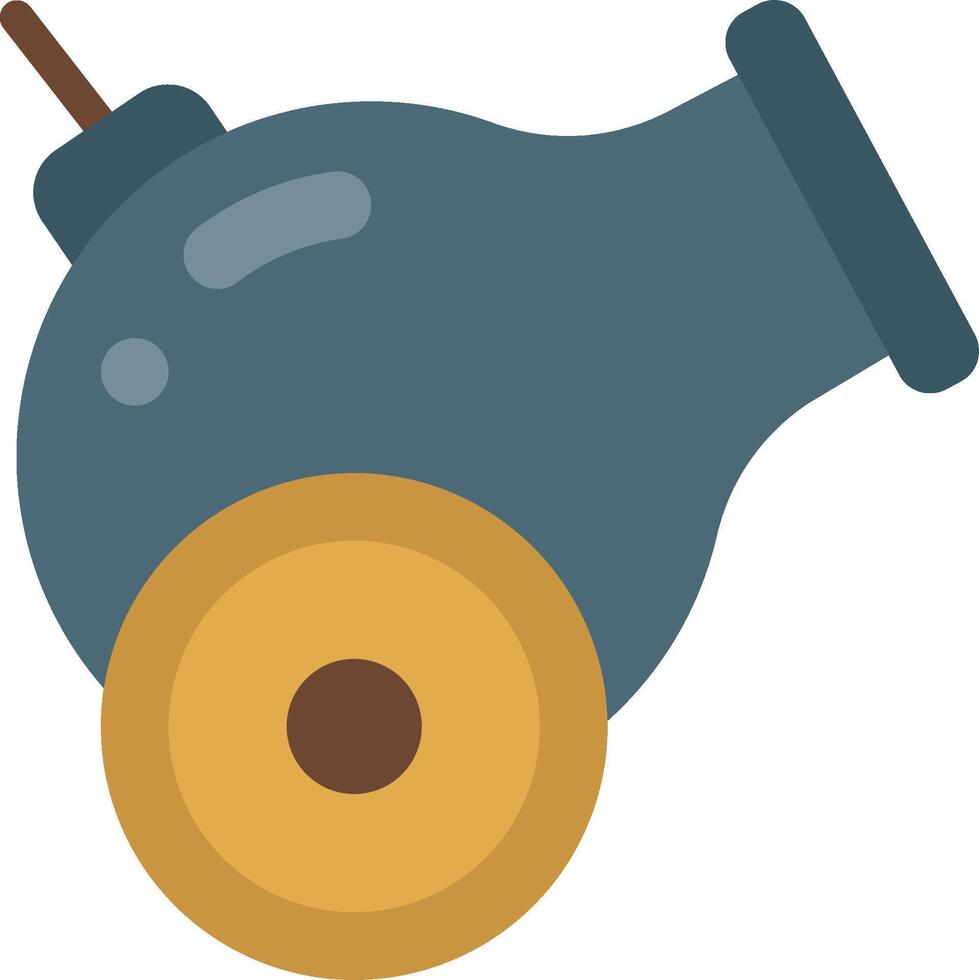 A cartoon cannon with a wooden handle vector