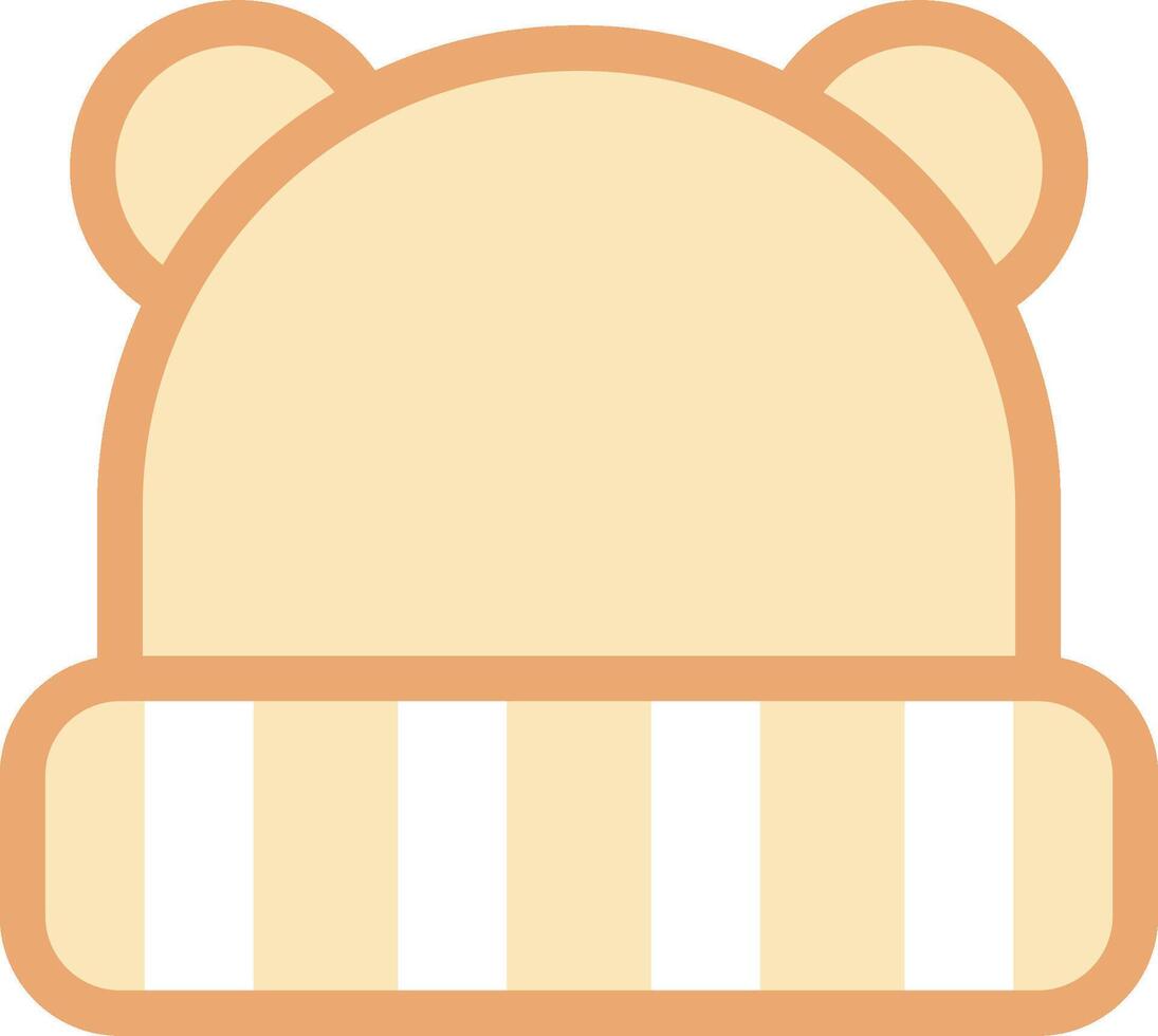 A bear hat with a striped scarf on it vector