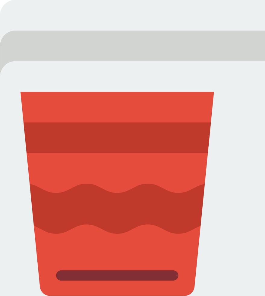 A red cup with a handle on it vector