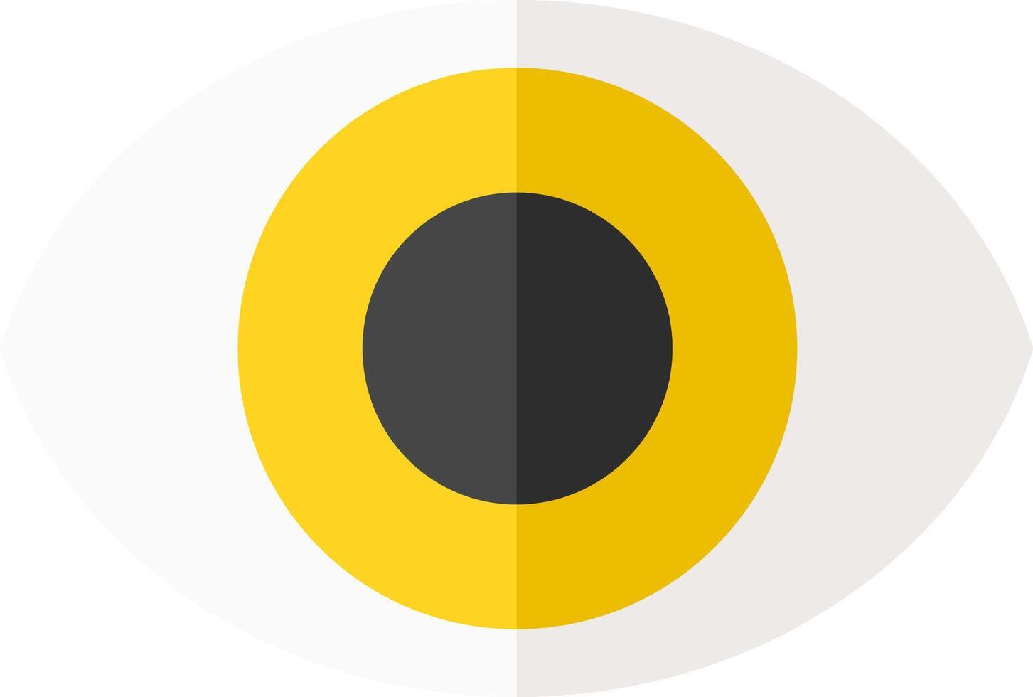 An eye with a black and yellow oval vector