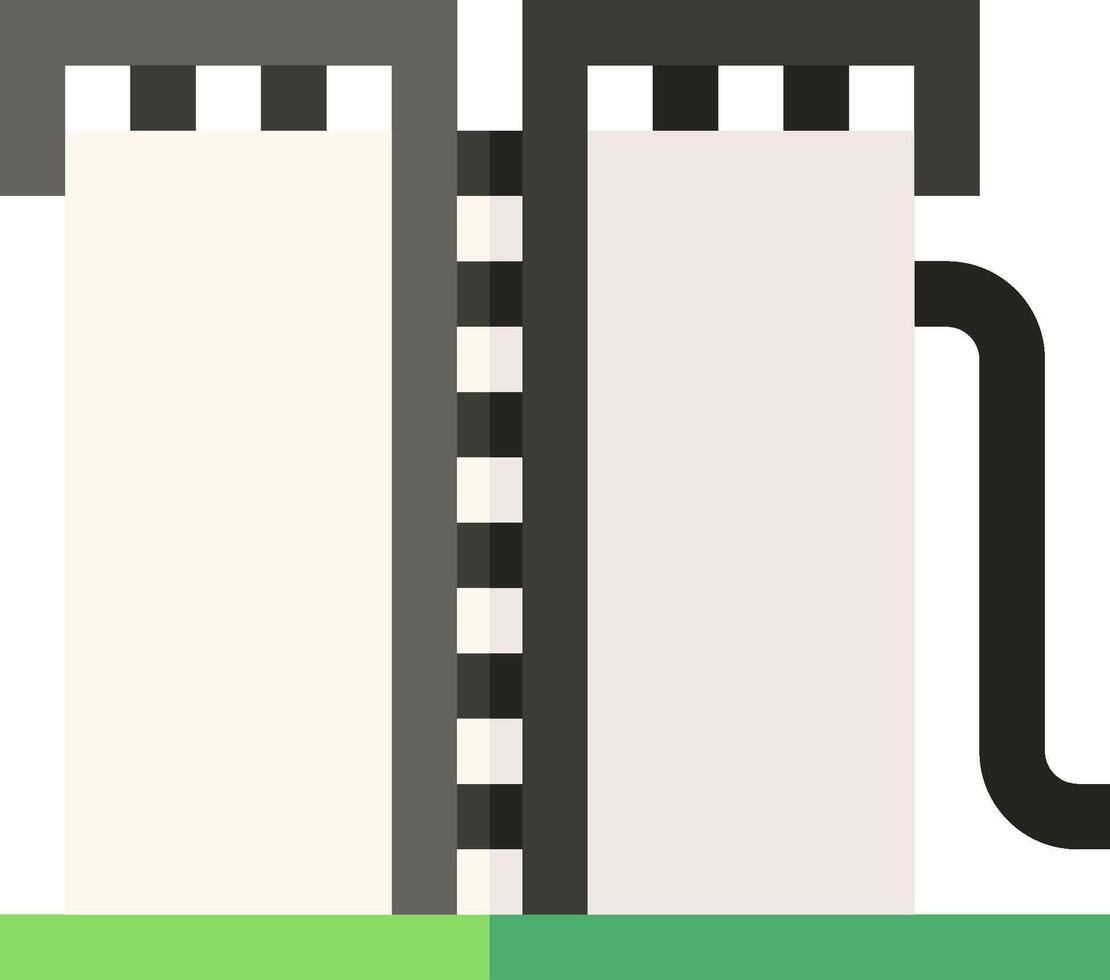 A gas pump with a green and white background vector