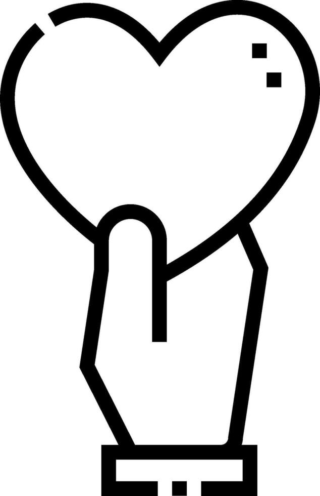A hand holding a heart shape in the middle vector