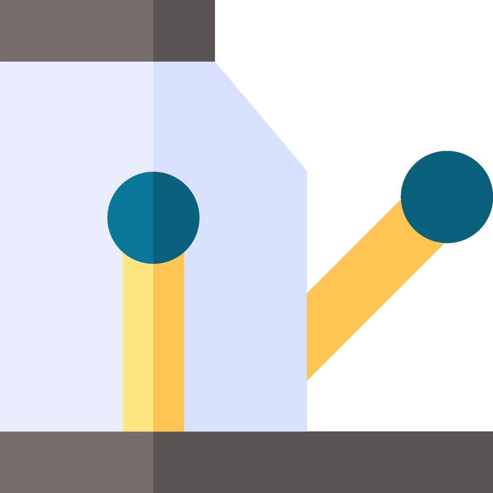 A blue and yellow box with two blue and yellow balls vector