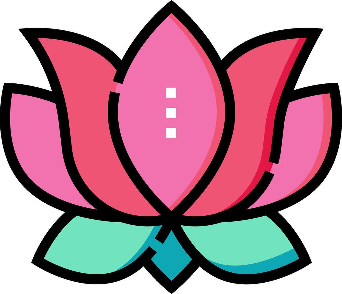 A pink lotus flower with a green center vector