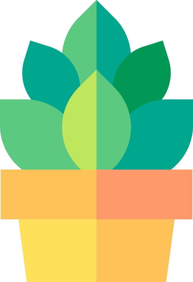 A potted plant with green leaves vector
