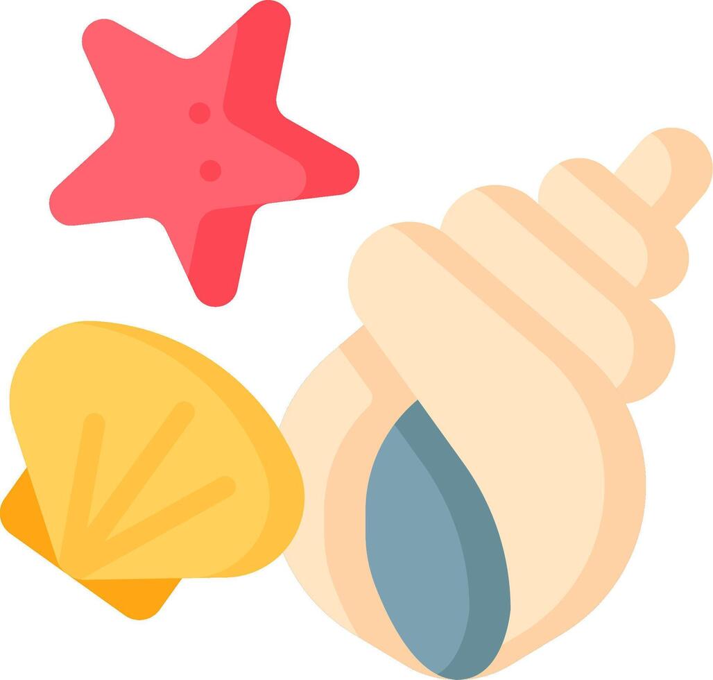 A starfish, shell and sea star are shown vector