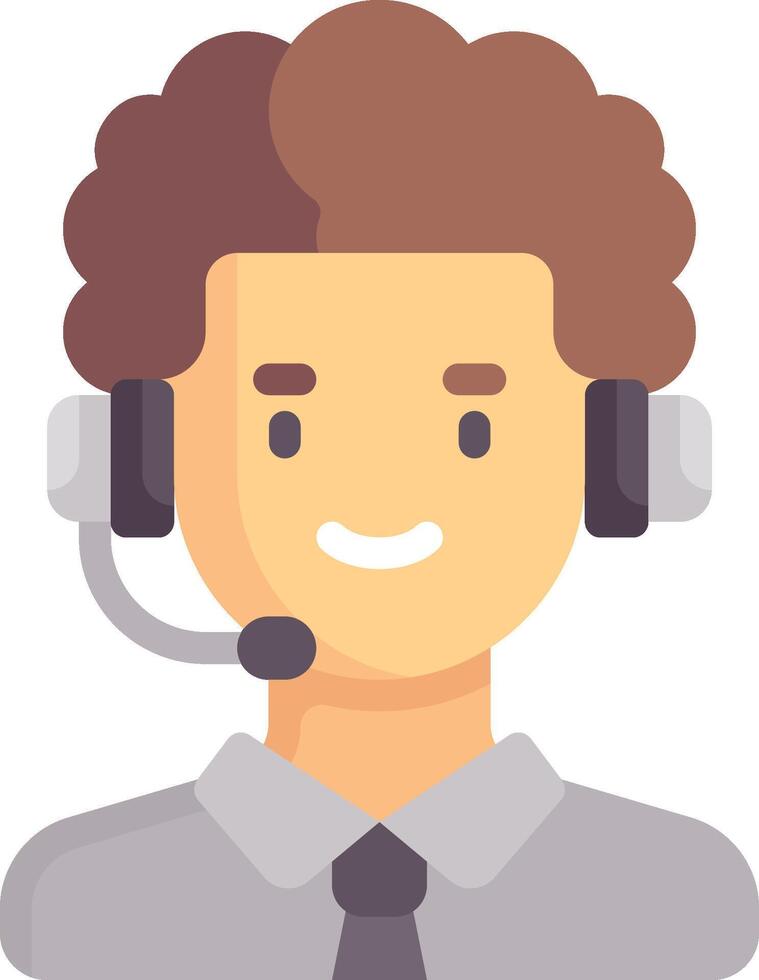 A man wearing a headset and a tie vector