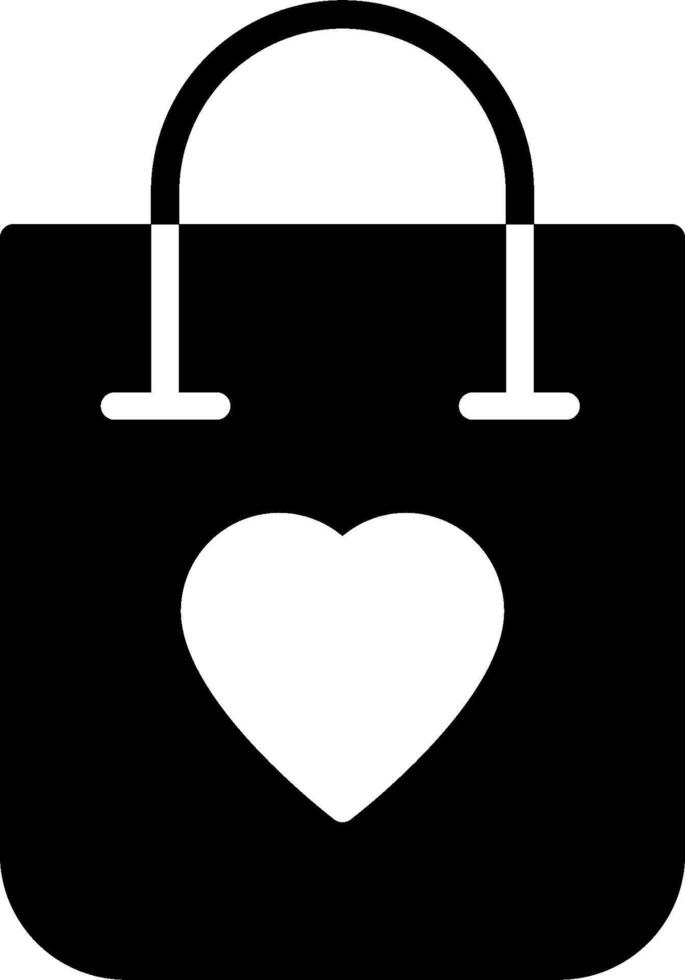 Shopping bag icon with heart shape vector