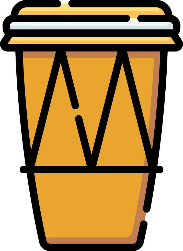 A yellow drum with a letter m on it vector