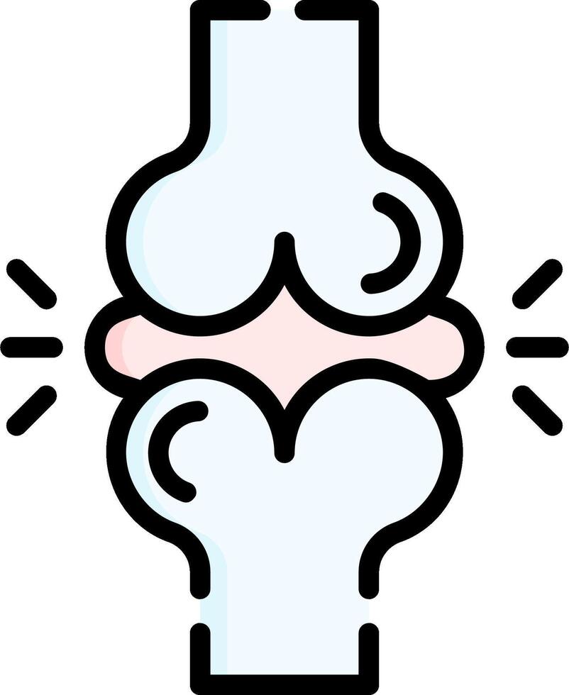 A cartoon illustration of a knee joint vector