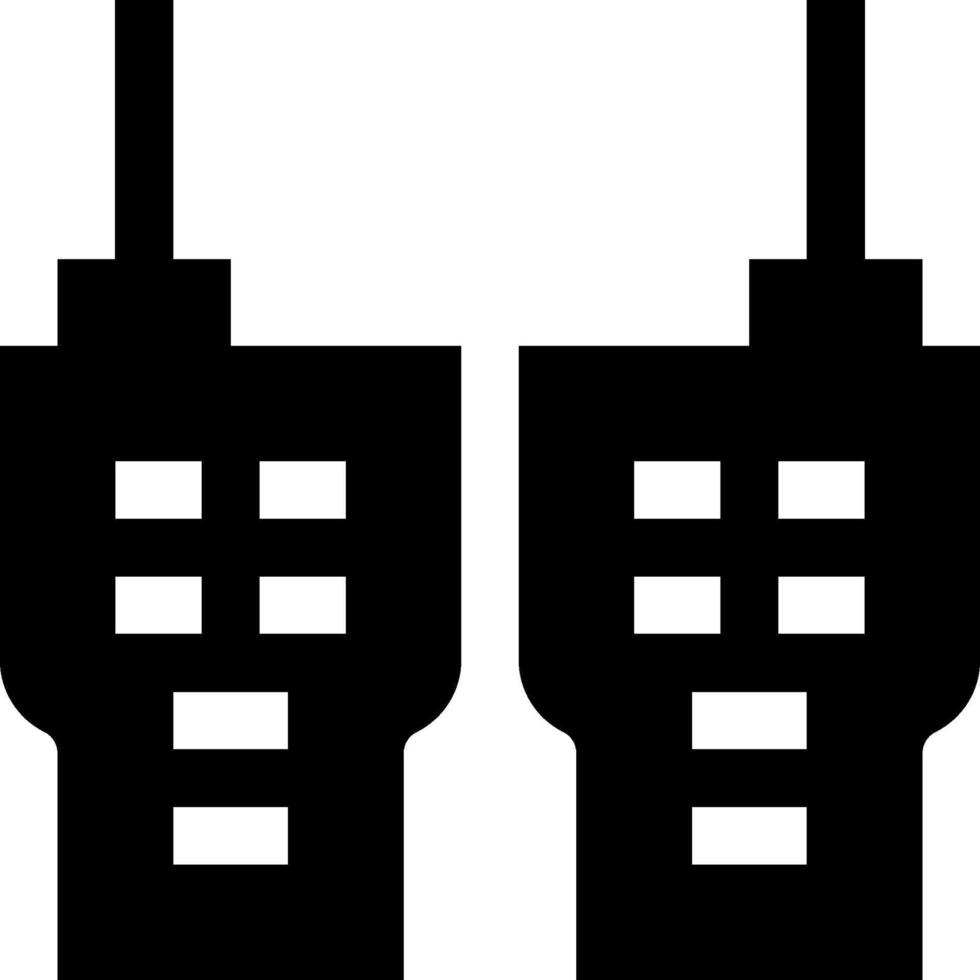 Two black and white walkie talkies on a white background vector