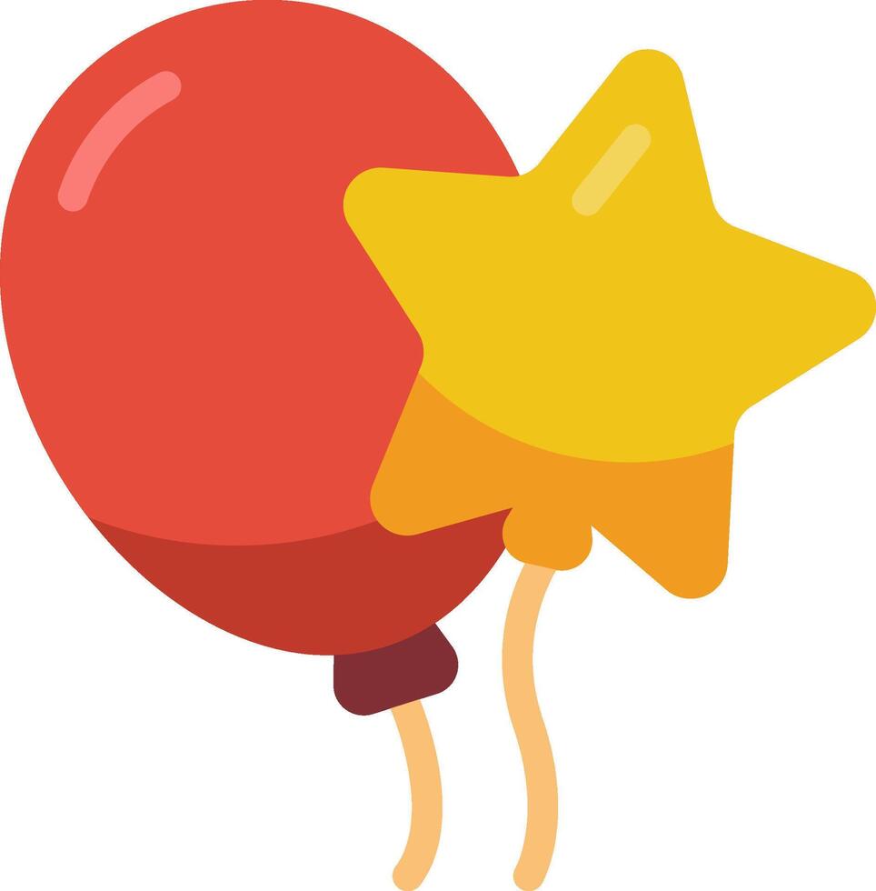 A red balloon and yellow star vector
