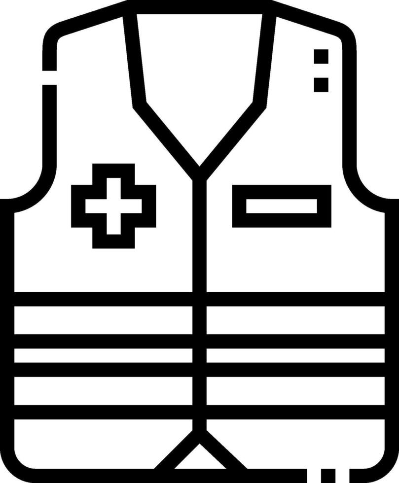An icon of a vest with a cross on it vector