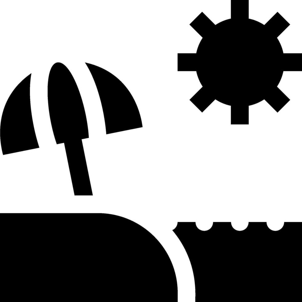 An umbrella and a gear on a hill vector