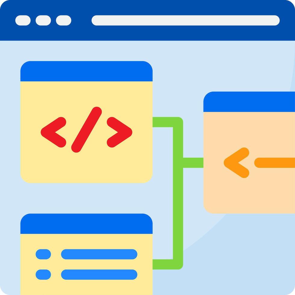 A web page with a blue and yellow arrow pointing to a vector