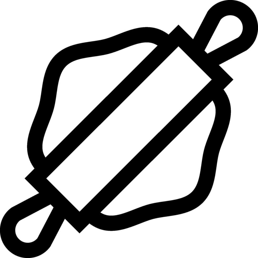 A black and white drawing of a rolling pin vector