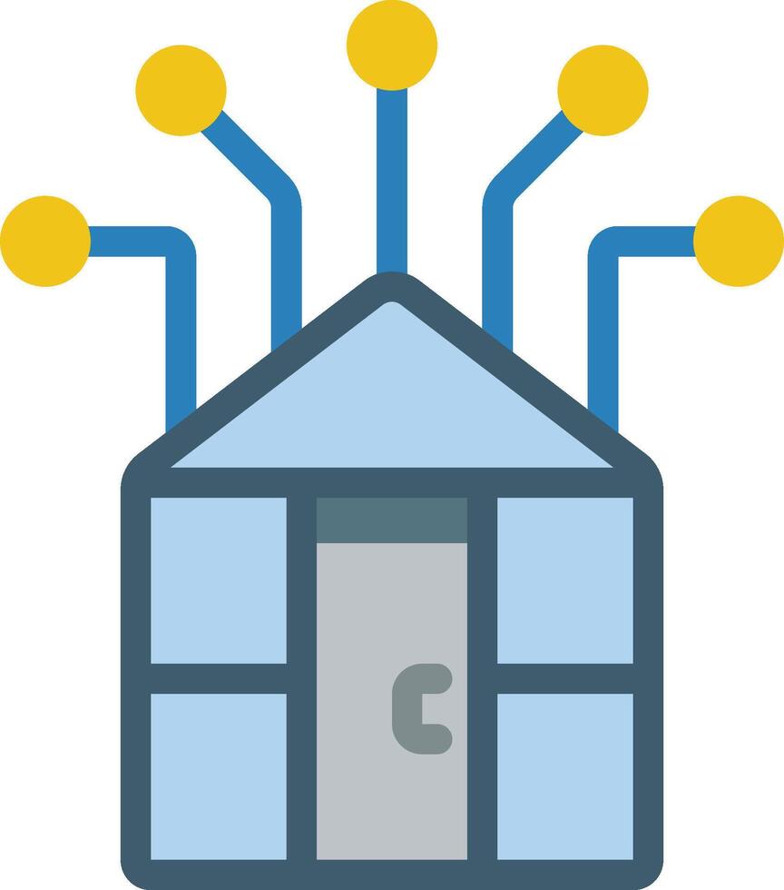 A house with a computer connected to it vector