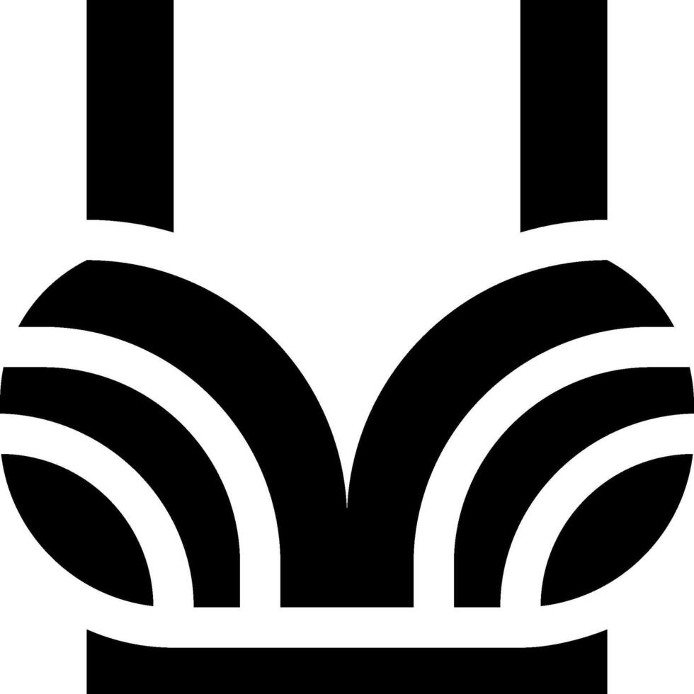 A black and white bra with a curved line vector