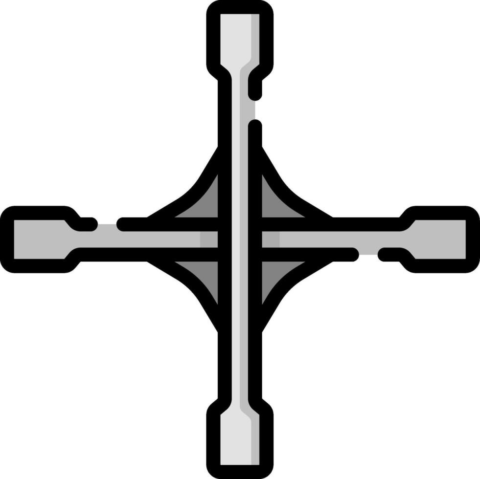 A cross with four lines on it vector