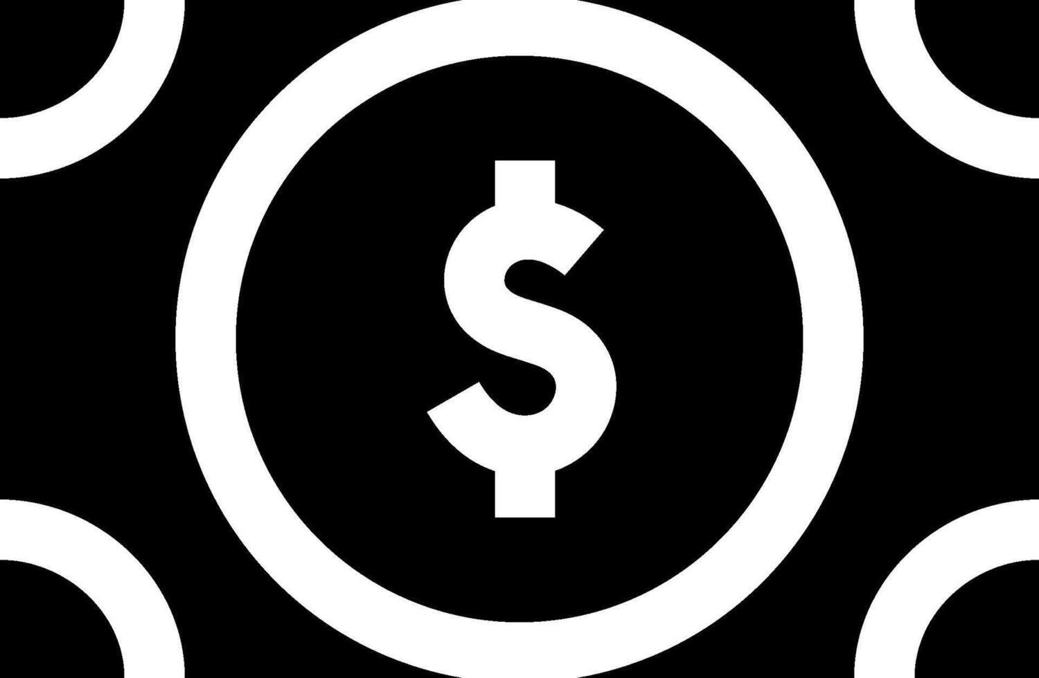 A black and white dollar sign on a circle vector