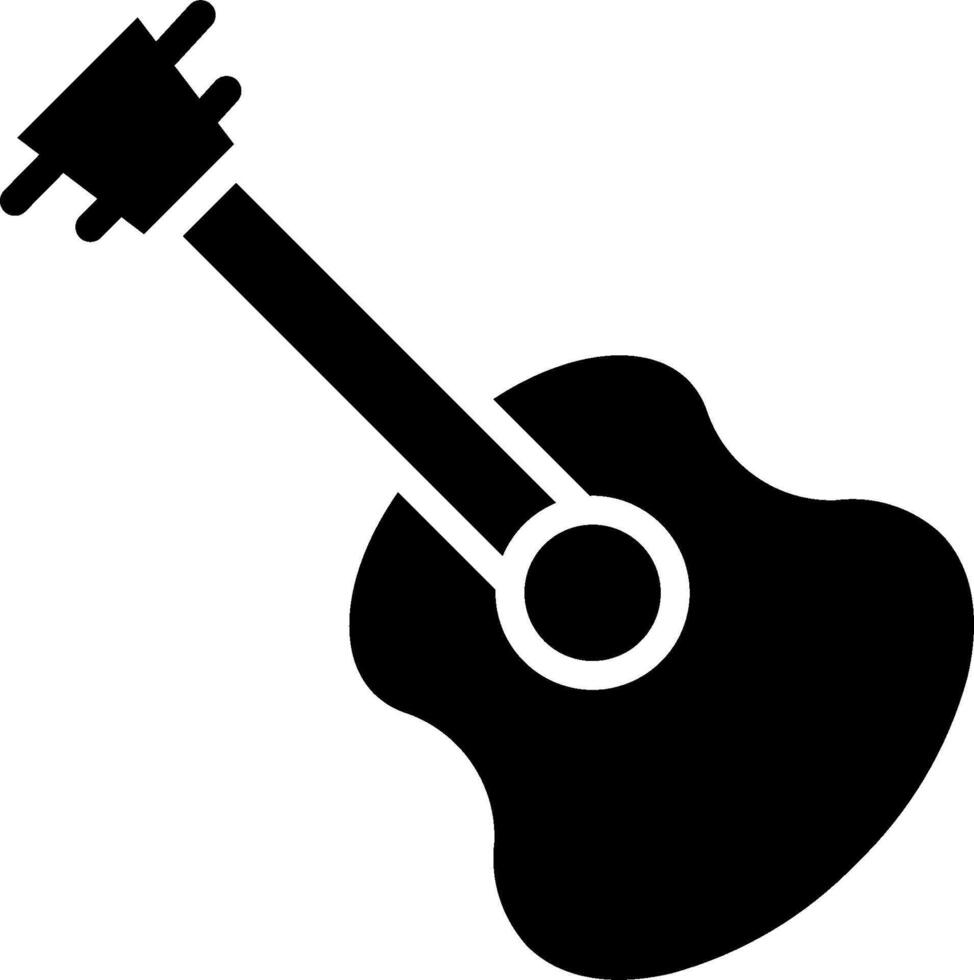 A black and white guitar icon on a white background vector