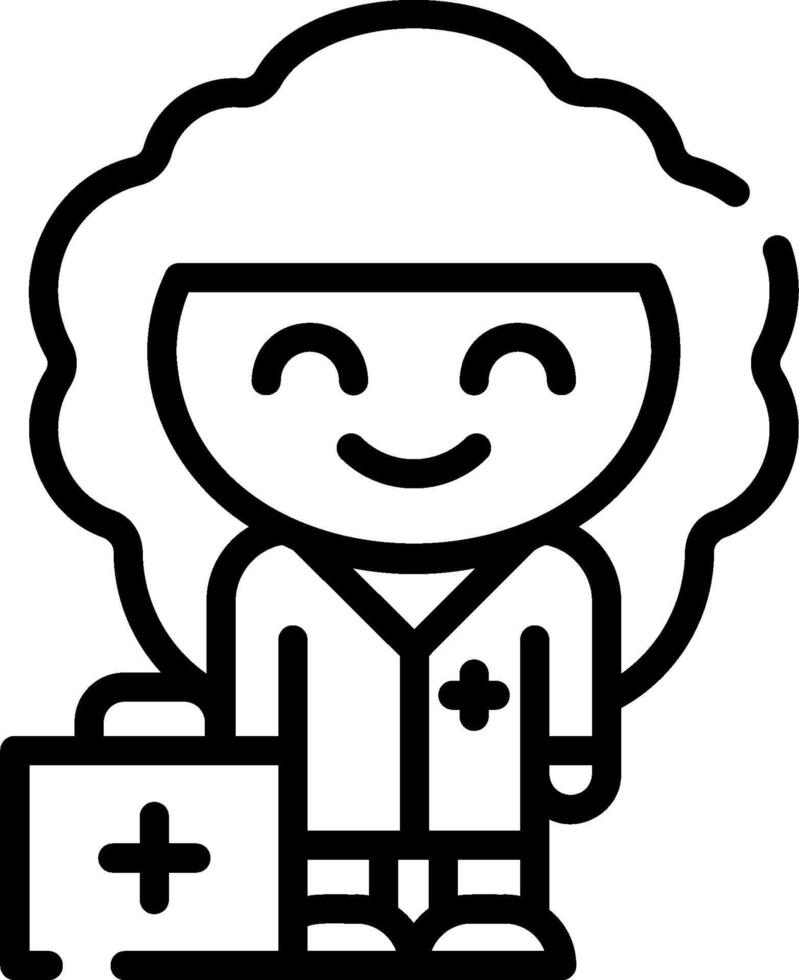 A cartoon doctor with a first aid kit vector