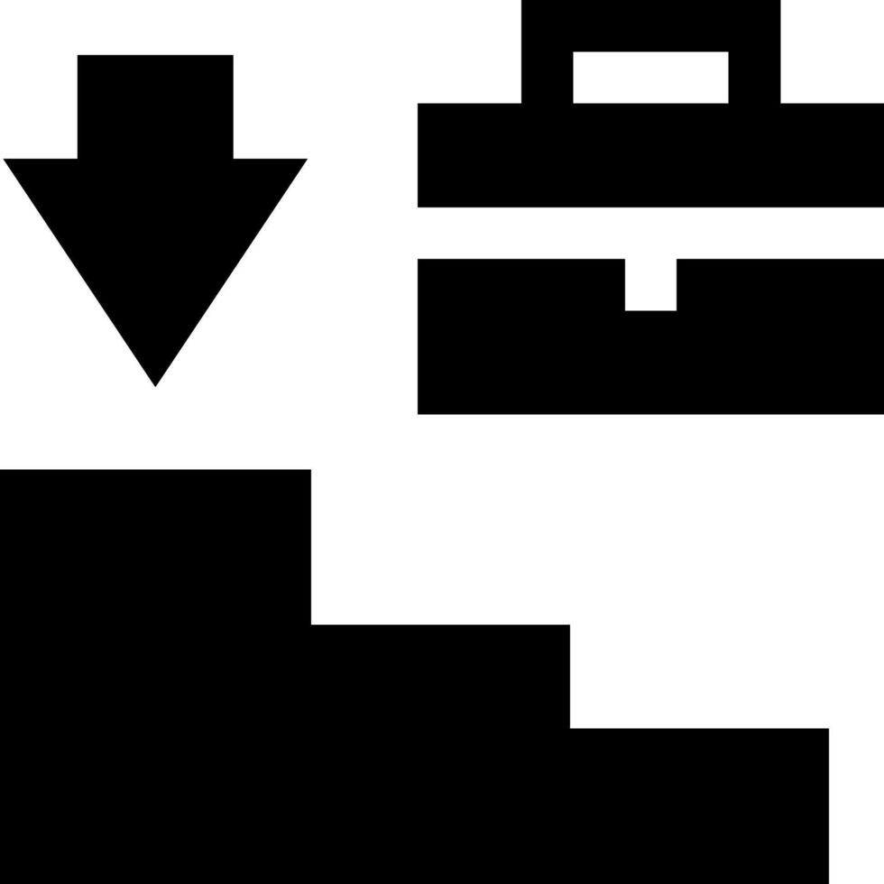 A black and white icon of a suitcase and a box vector