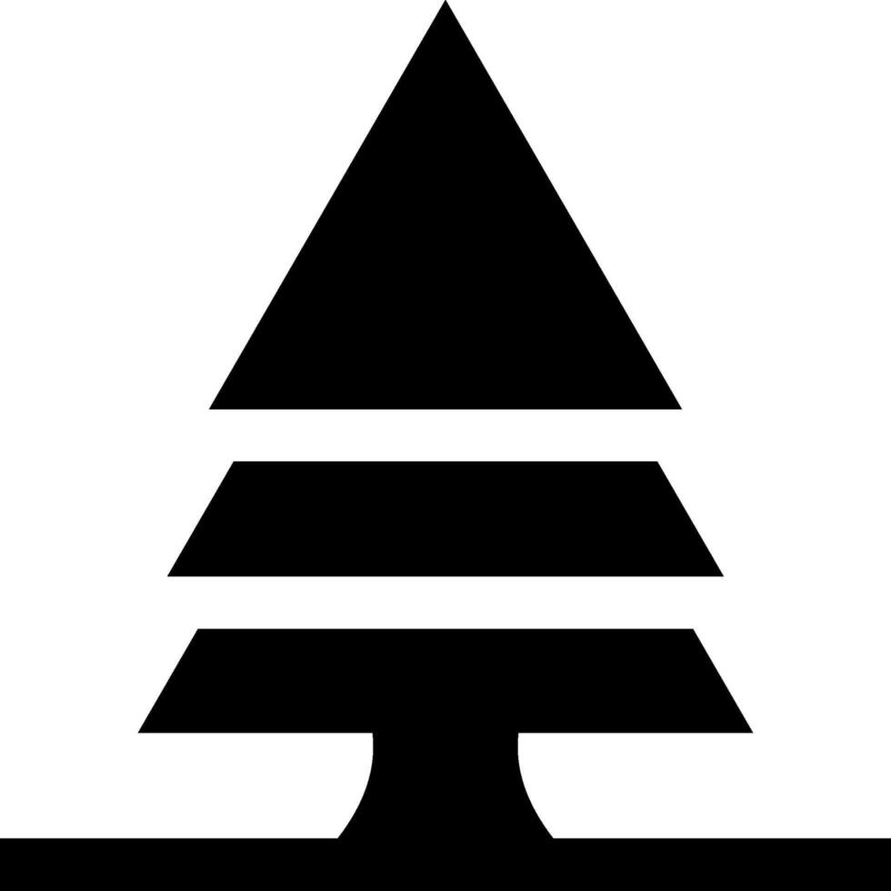 A black and white christmas tree icon vector