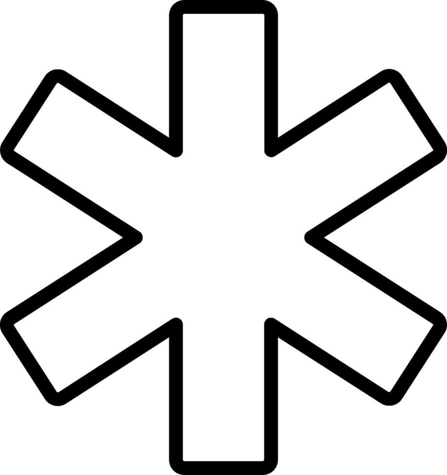 An emergency medical symbol with a star vector