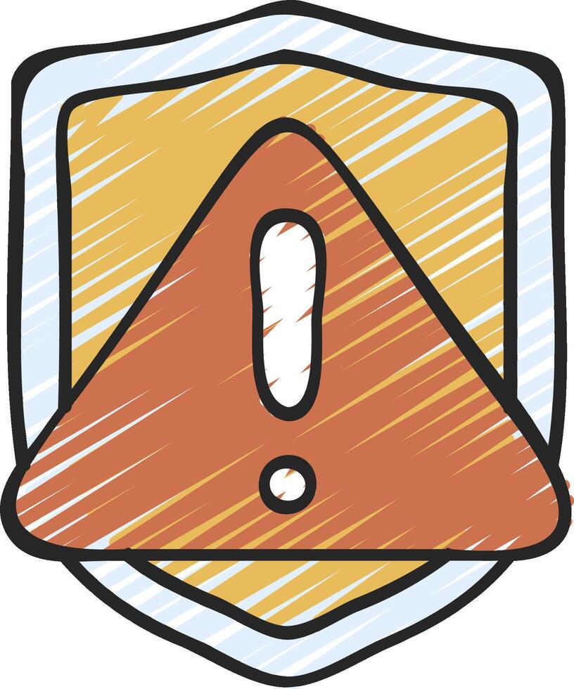 A shield with an exclamation mark on it vector
