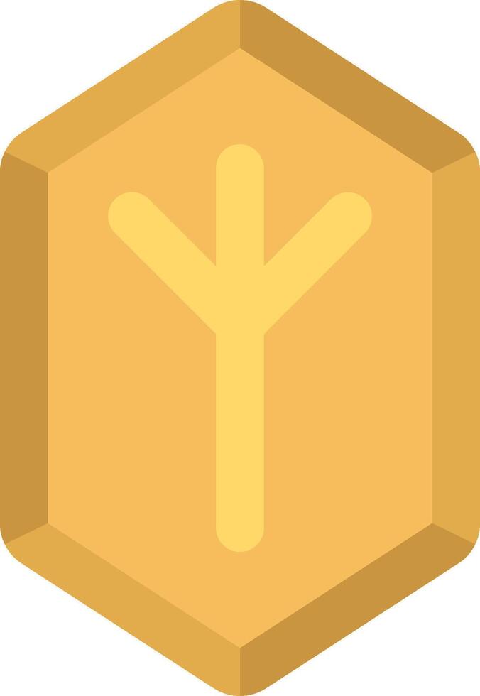 A yellow hexagon with a cross on it vector