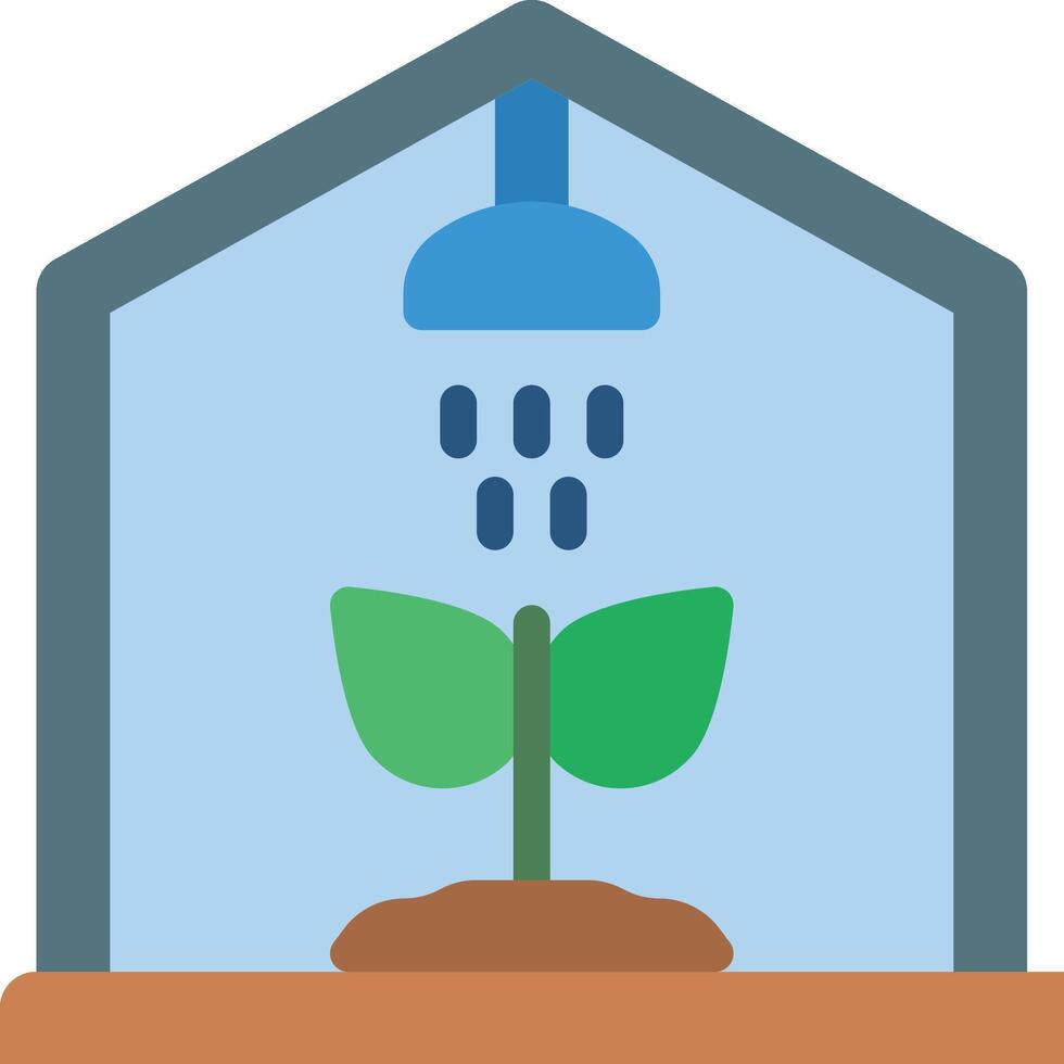 A plant growing in a house with a shower vector