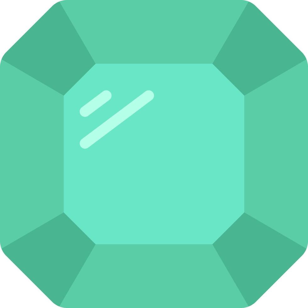 A square emerald gem with a white border vector