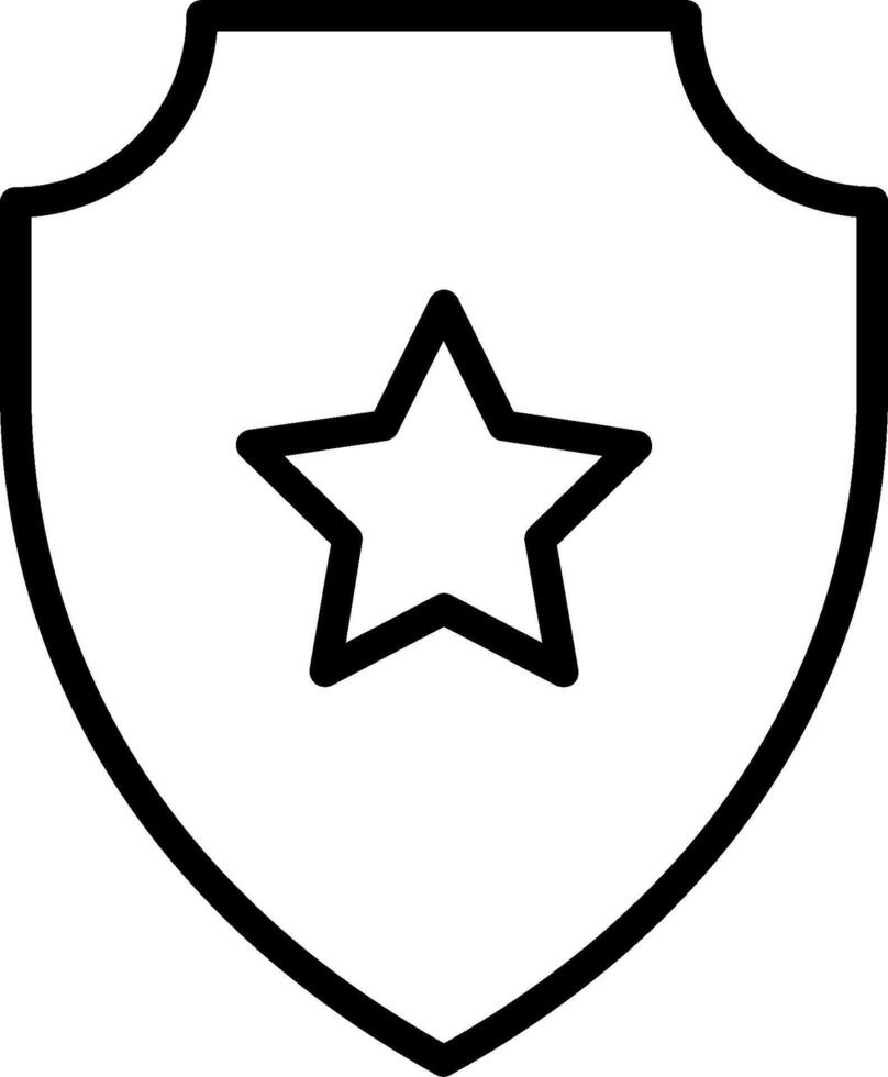 A star in the center of a shield vector