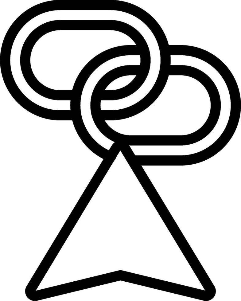 A black and white image of a triangle with two arrows vector