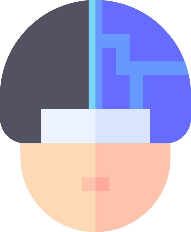 A flat icon of a person with a blue hat vector