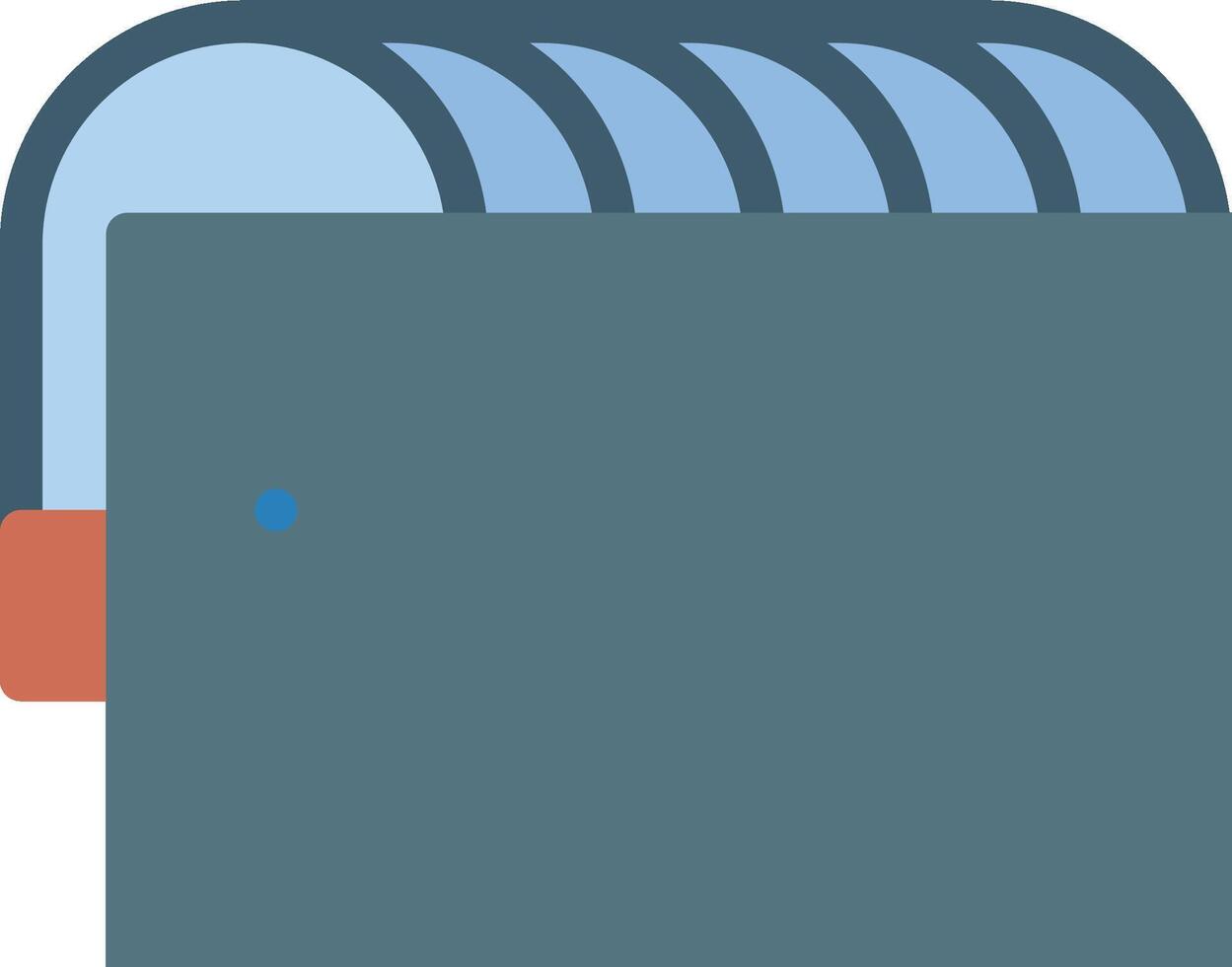 A blue folder with a red handle vector
